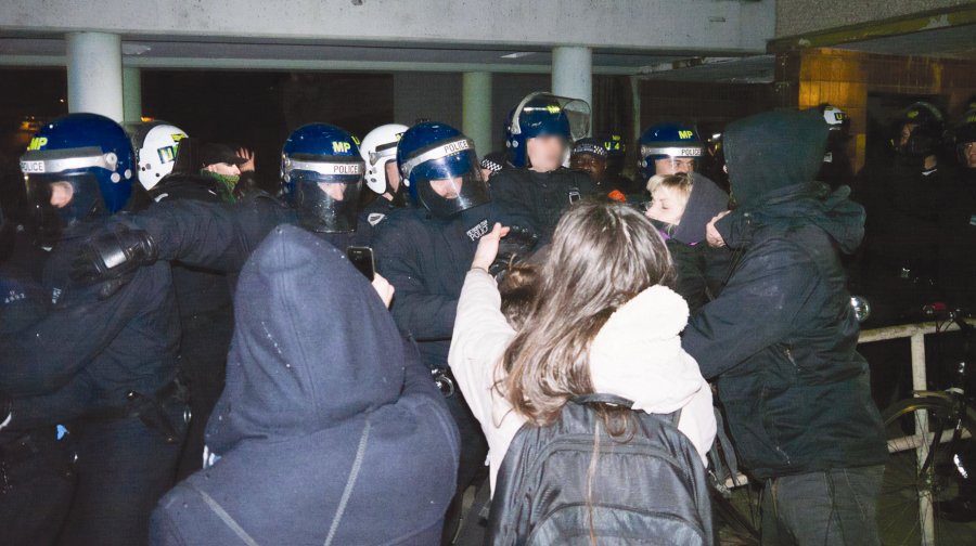 Police and protesters clash at the Aylesbury Estate
