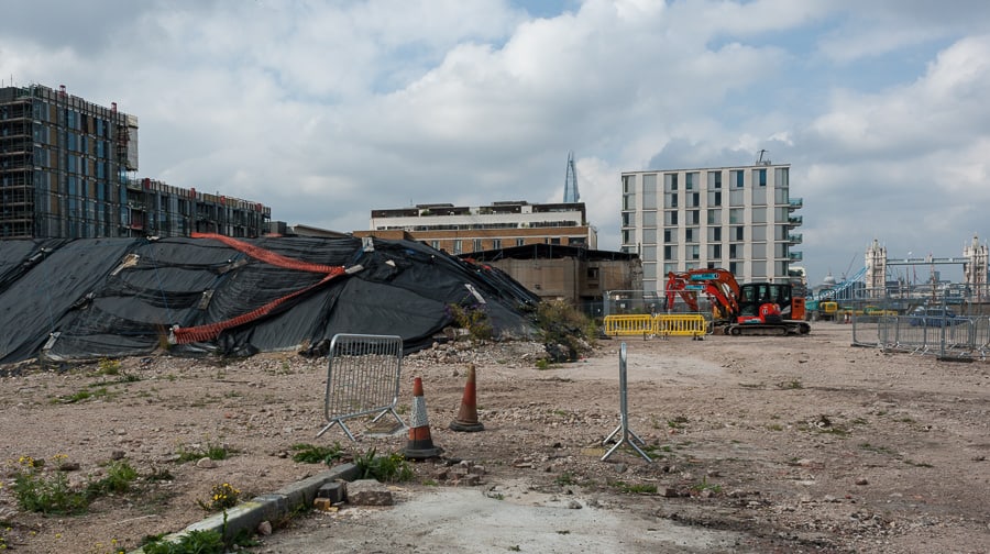 Chambers Wharf: the site is set to see construction go on for six years - half of which will be 24/7