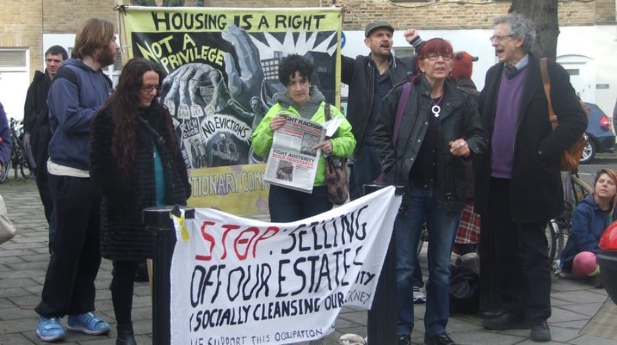 Aylesbury protesters outside Lambeth County Court on Wednesday March 4