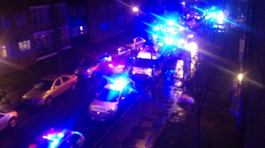 Police cars flooded Cooks Road as an officer was allegedly stabbed in the head