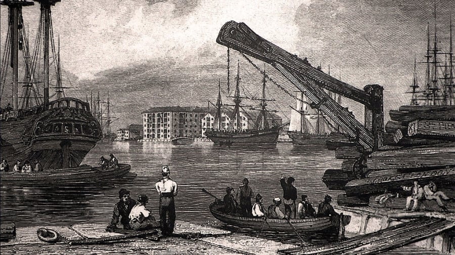 Commercial Dock, Rotherhithe, 1827