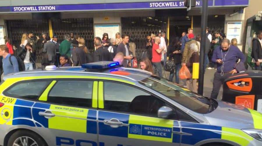 The scene outside Stockwell tube station after the collision