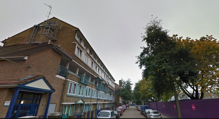 East Surrey Grove in Peckham where a 20-year-old man was shot and stabbed to death on Tuesday night. Image: Google Street View