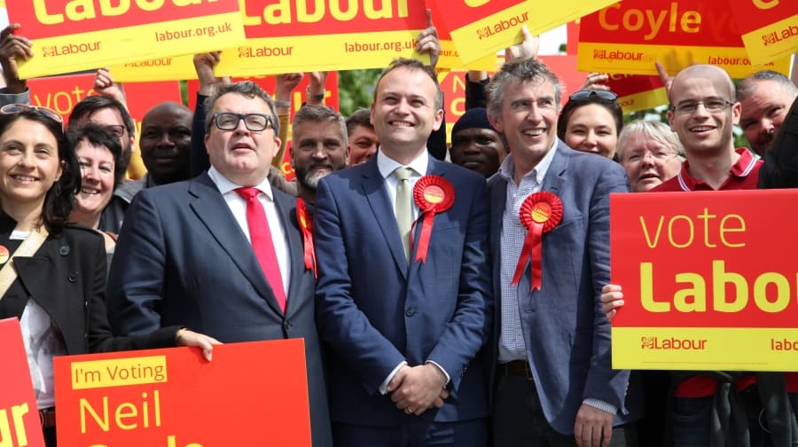 Comedian Steve Coogan on the campaign trail with Labour parliamentary candidate for Bermondsey and Old Southwark, Neil Coyle. Photo: Alexandra Coyle