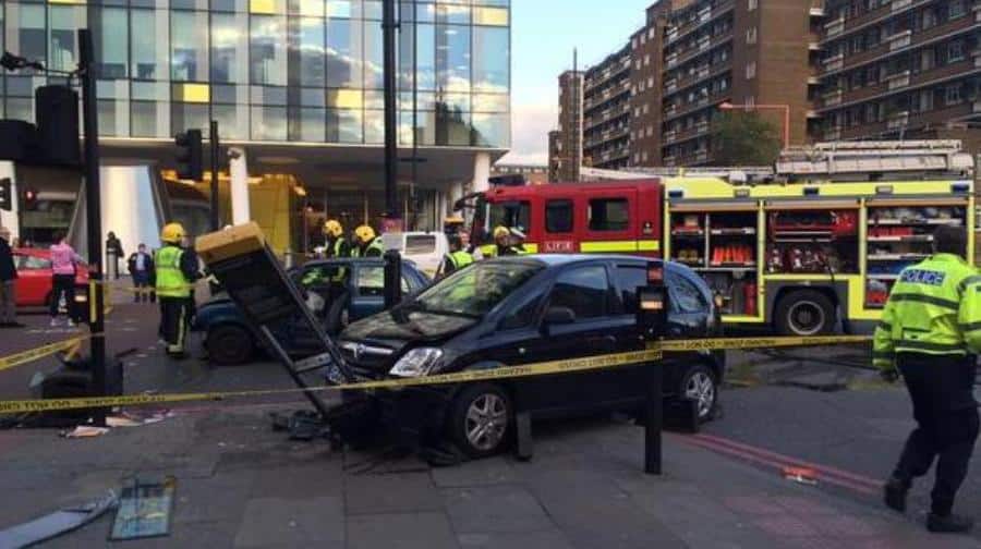 The scene of the accident outside Southwark tube station (photo credit: James Murray)