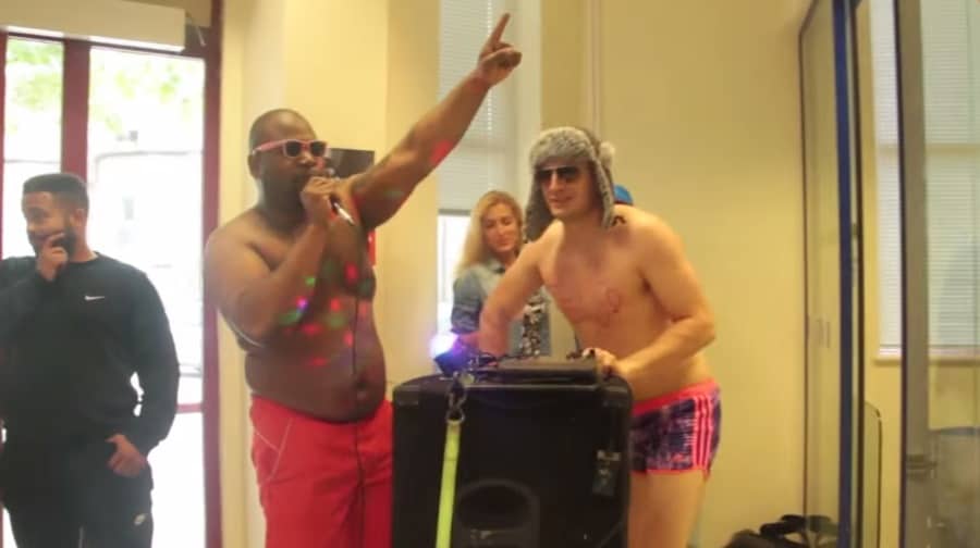 Disco Boy and Trollstation brought the par-tay to Walworth police station on Wednesday
