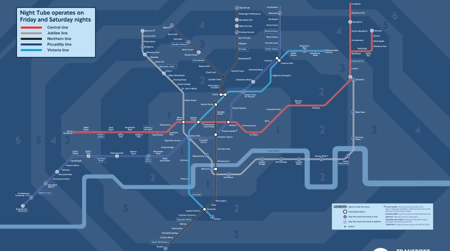 TfL Transport for London Night Tube Underground