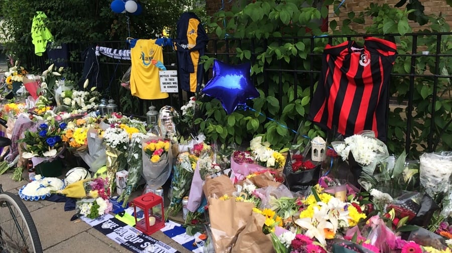 A shrine to Tommy, near the scene of his death.
