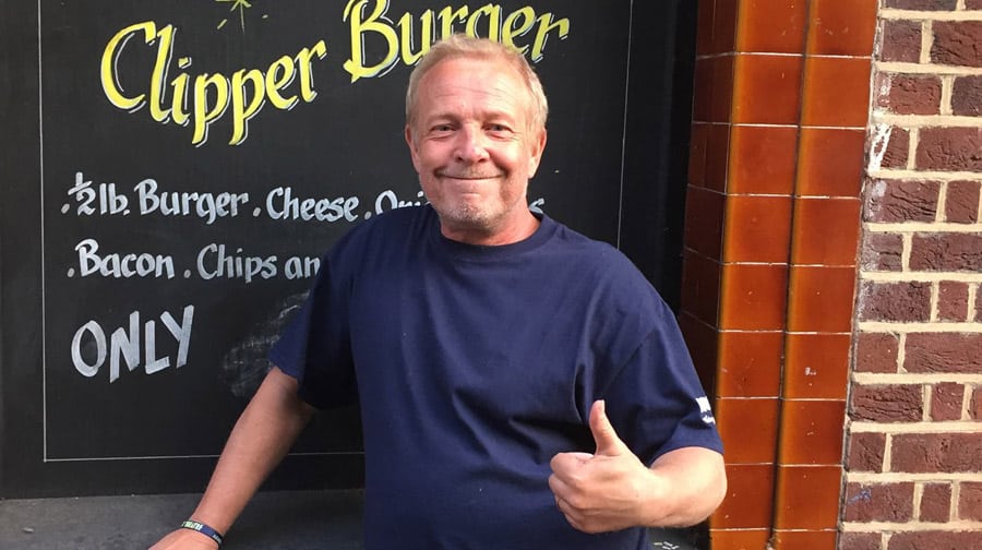 Actor Eddie Webber outside The Clipper