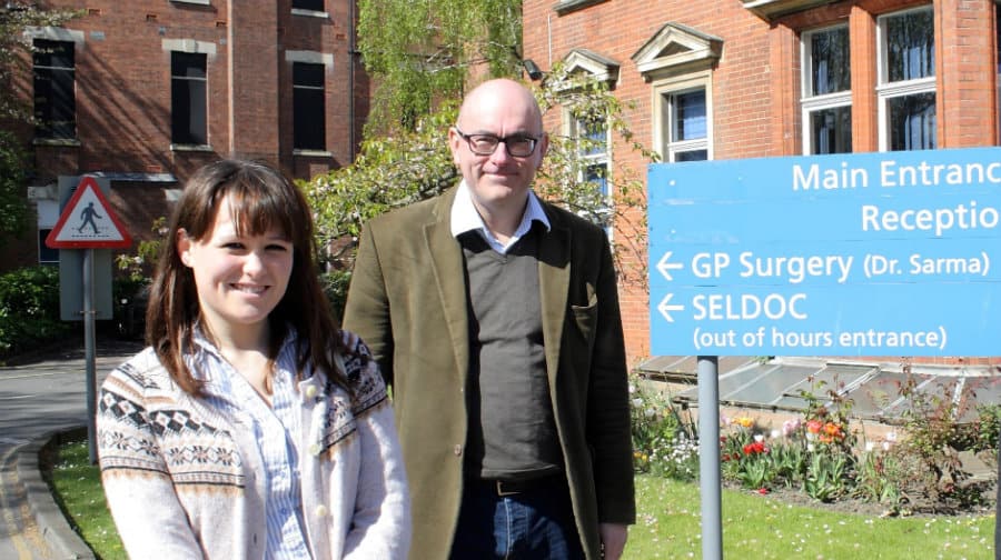 Ward councillors James Barber and Rosie Shimmel at the Dulwich Hospital site