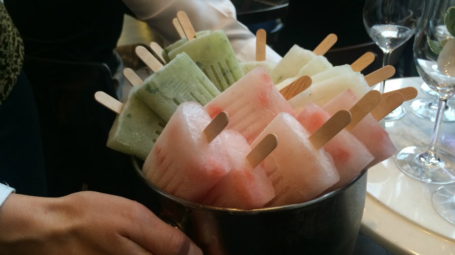 Gin-infused ice lollies.