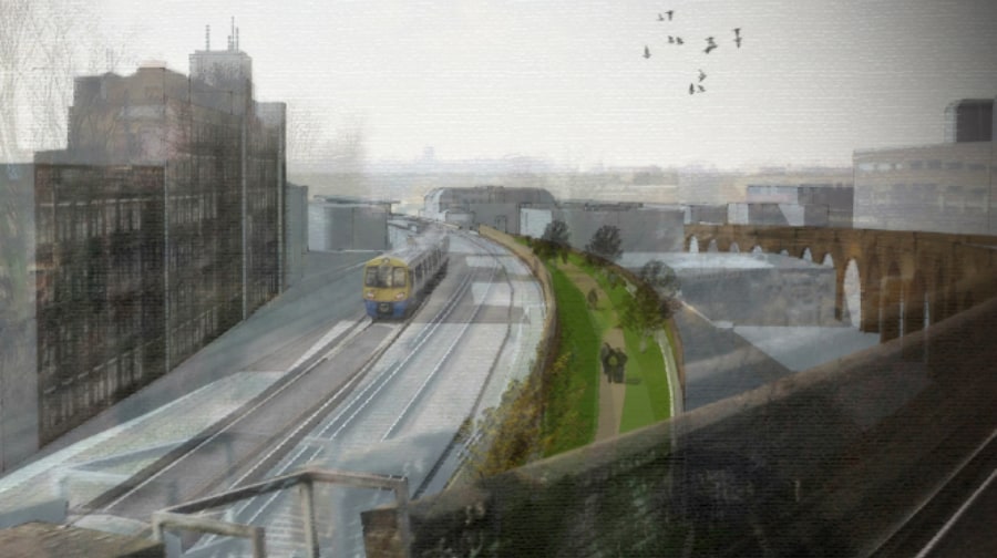 An artist's impression of what the Peckham Coal Line will look like