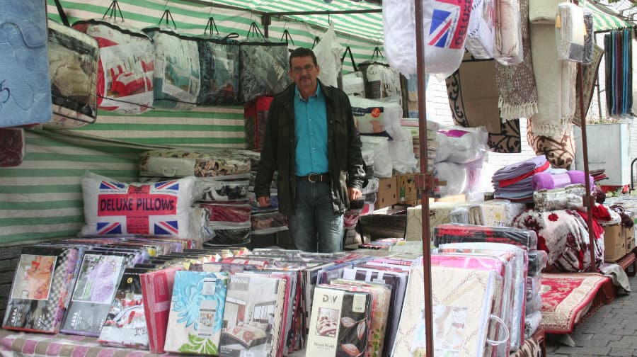 Yassine Melki outside his stall in Moncrieff Place