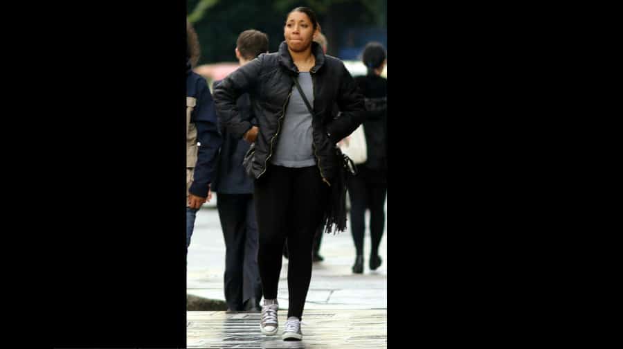 Ashley Adedeji-Adenisi
arriving at the Old Bailey to give evidence in the murder trial of her boyfriend Ben Purdy