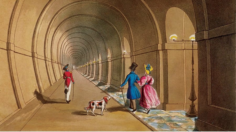 The Thames tunnel, which was a feat of Victorian engineering when it first opened in 1843