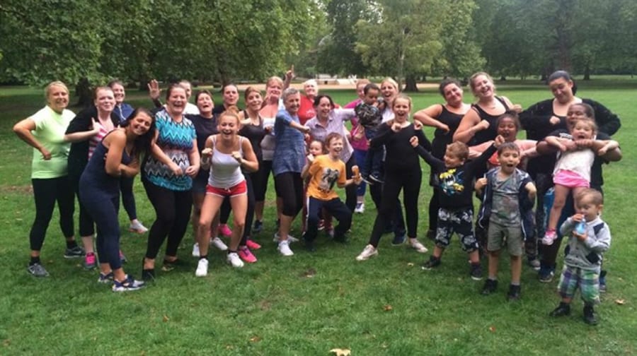 Gilly’s fit club team in Southwark Park