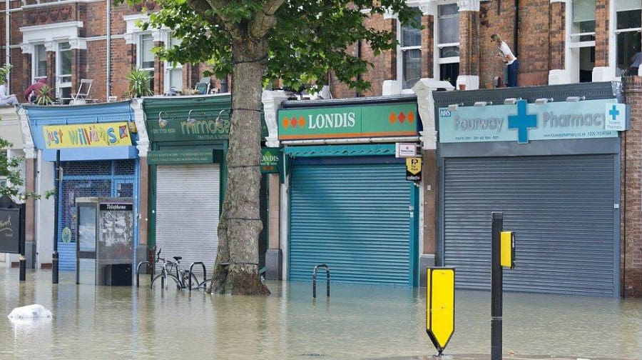 Just Williams and Londis (now Half Moon Food and Wine) during the flood