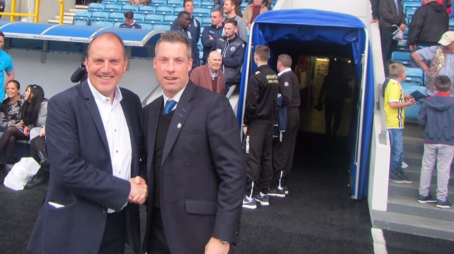 Simon Hughes and Lions manager Neil Harris