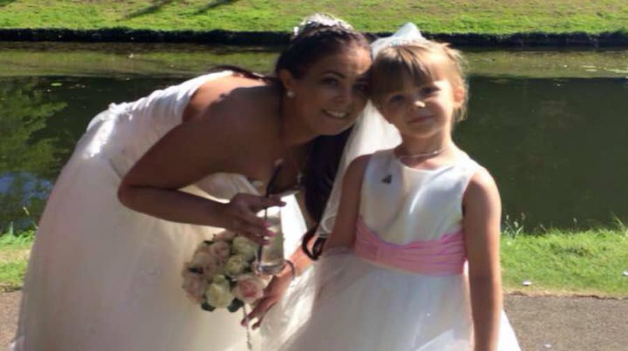 Courtney and her ‘mini-bride’ daughter Dolcie on their special day