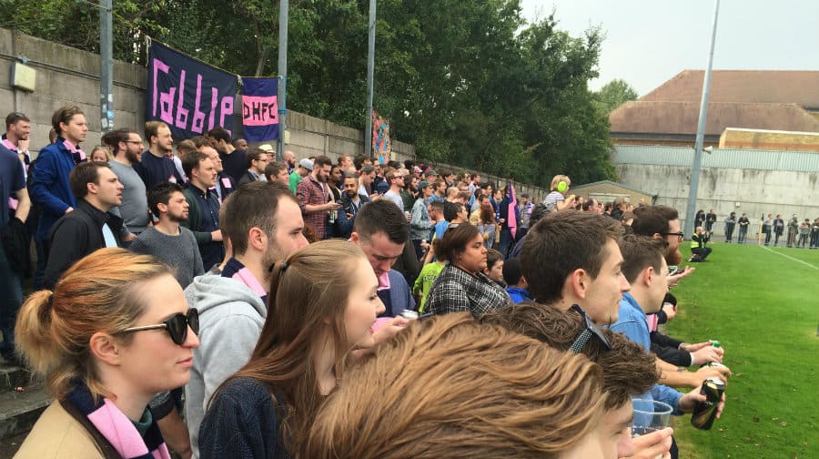 Hamlet fans at the match versus VCD Athletic in autumn 2015.