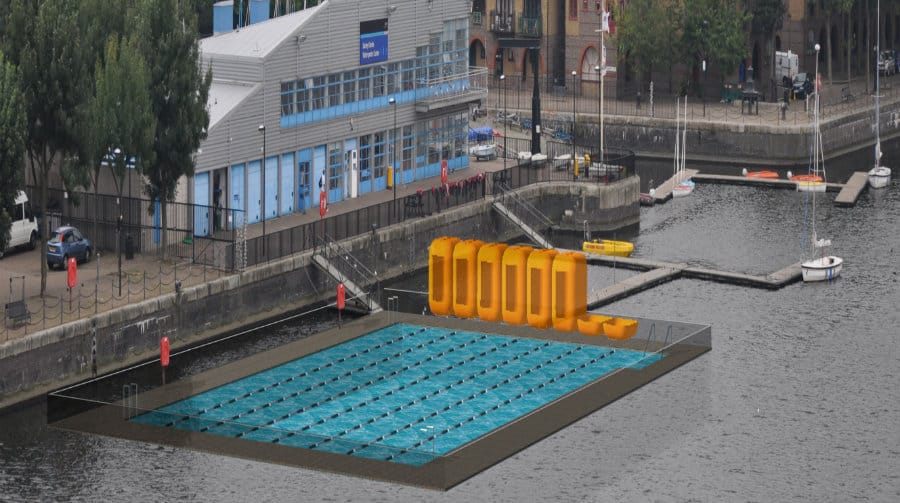 A CGI of the floating pool