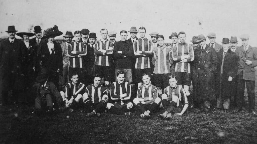 Hossein Hegazi (third to the right from centre) with the Dulwich Hamlet team on a tour in Holland, at Easter 1912
