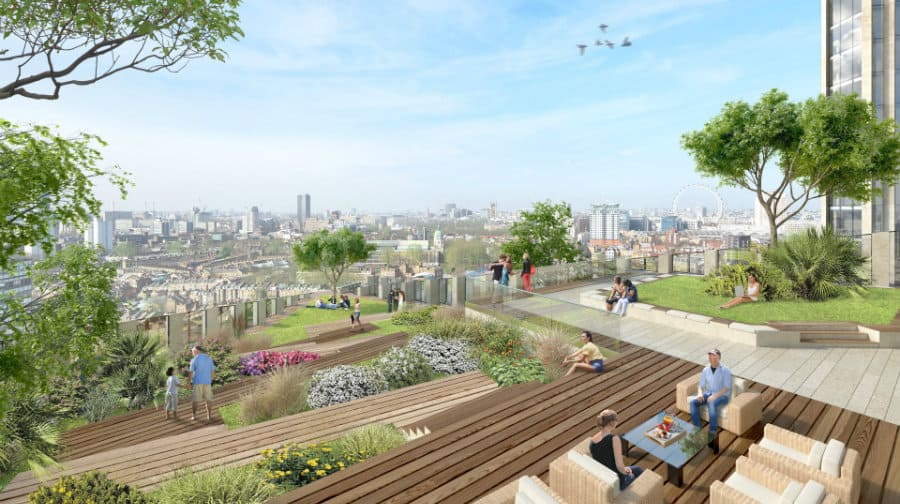 Artist's impression of view from Skipton House development rooftop. Image from DP9 Planning Consultants.