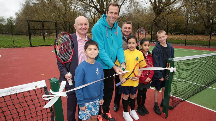 Greg Rusedski at the official unveiling.