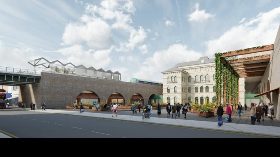 An artist's impression of the future Peckham Rye Station Square