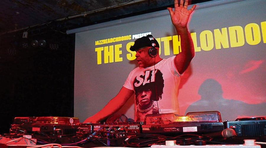 Mickey Smith DJing at the Bussey Building