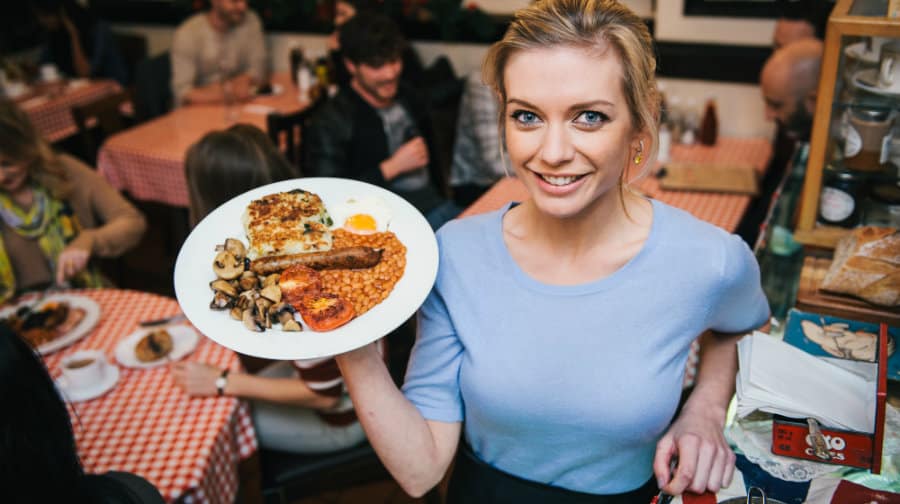 Countdown's Rachel Riley helped out at Terry's Cafe to support Small Business Saturday