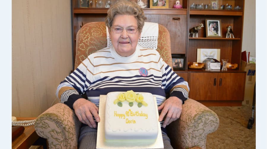 Doris and her birthday cake