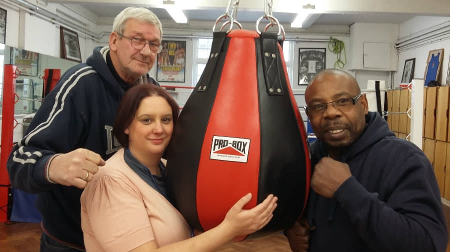 Club regular Alan Prudence, manager Sarah-Jane Elvin and coach Clive Dixon at the Hollington's new boxing gym