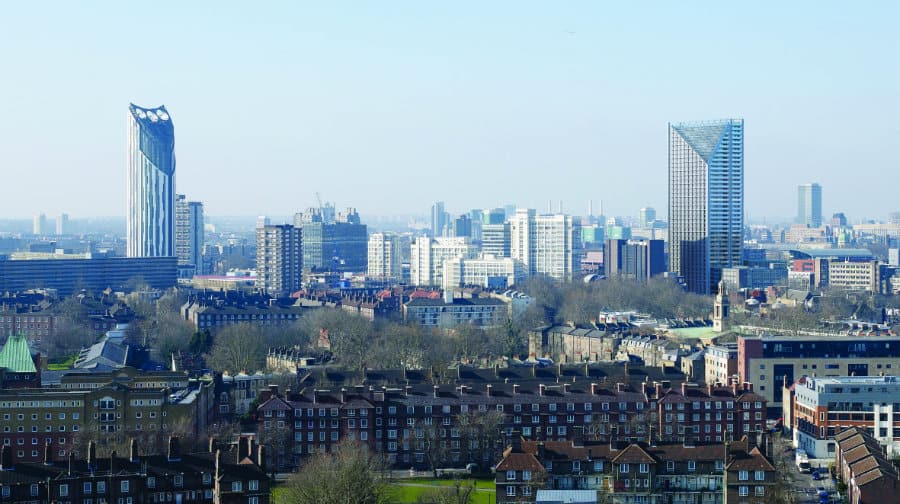 Strata Tower and Eileen House, residential properties in Elephant and Castle