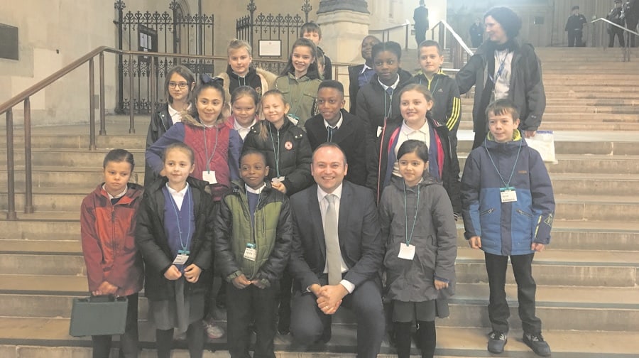Neil Coyle MP with Southwark Park Primary School pupils at Parliament