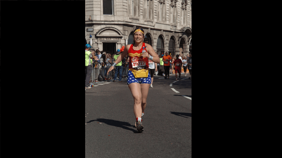 Lisa Rajan running the London Marathon