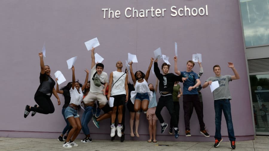 Charter School kids jump for joy on GCSE results day