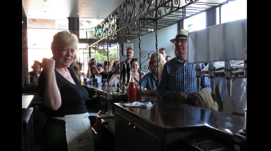 A scene from the Walworth Society's animated history tour of East Street, which offered a sneak peek of the pub on  July  23