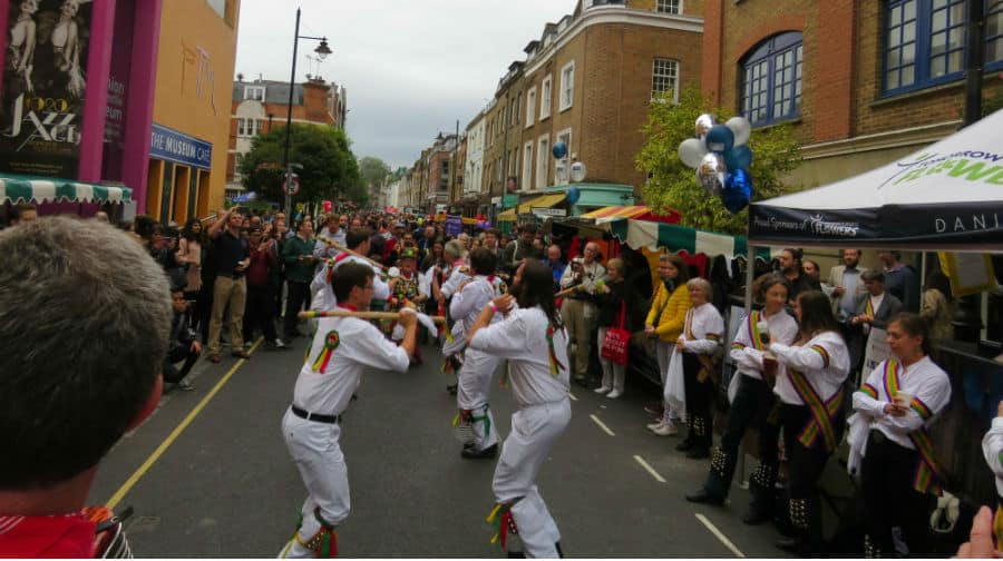 Morris dancers at Bermondsey Street Festival in 2016