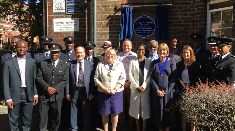 The London Fire Brigade and politicians turned out for George Arthur Roberts's Blue Plaque
