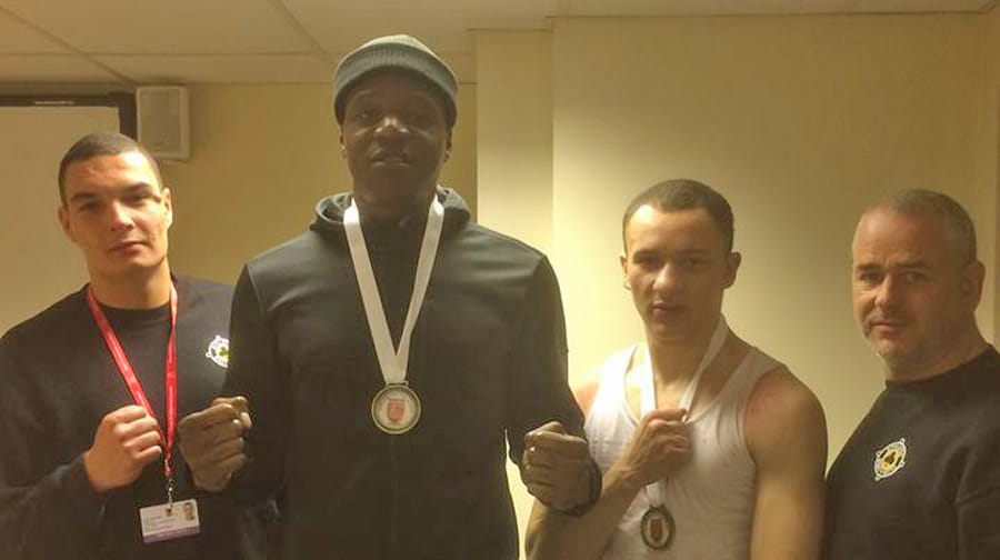 Charlie Wincott, Chris Brown and Kola Omoniyi of Lynn AC Boxing Club