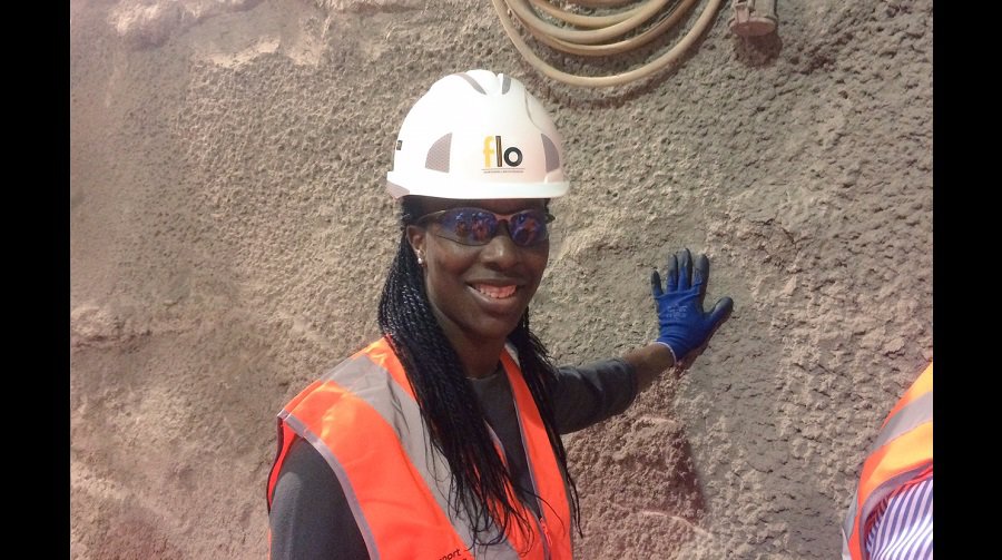 London Assembly member Florence Eshalomi on a tour of the new tunnels under Kennington