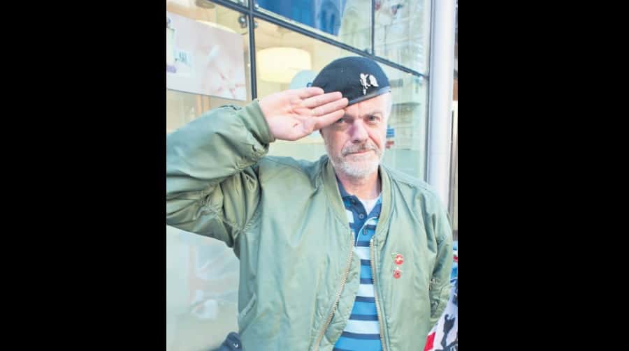 Sean McCarthy, long-serving poppy seller at The Den and in Cannon Street