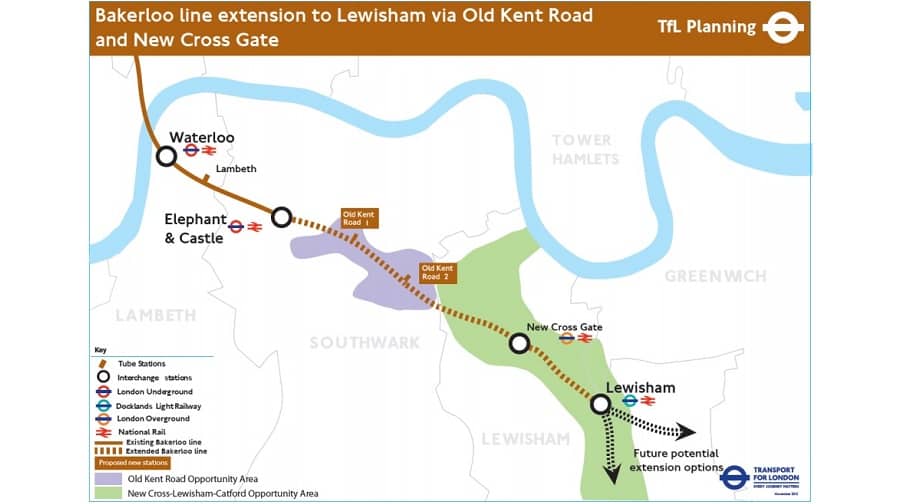 Bakerloo Line extension proposals (image by TfL)