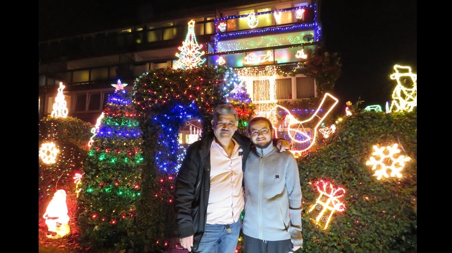 Gunalty Mustafa and his son Alex Mustafa at their home in Albany Road