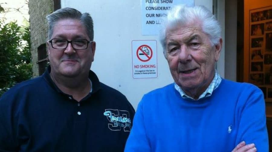 Michael Hannon (left) has thanked the generous people of Bermondsey for helping to raise enough money to buy a new alarm