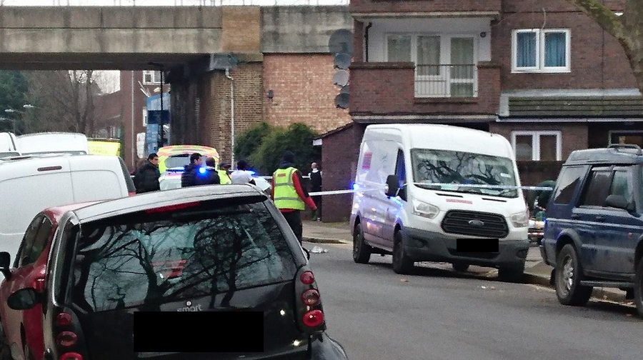 The scene of the stabbing in Clifton Way, Peckham
