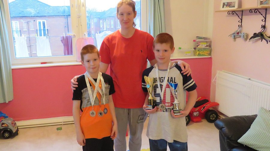 Tanya Robinson is raising £500 to send her sons Shane, ten, and Zack, eight, to a top diving competition