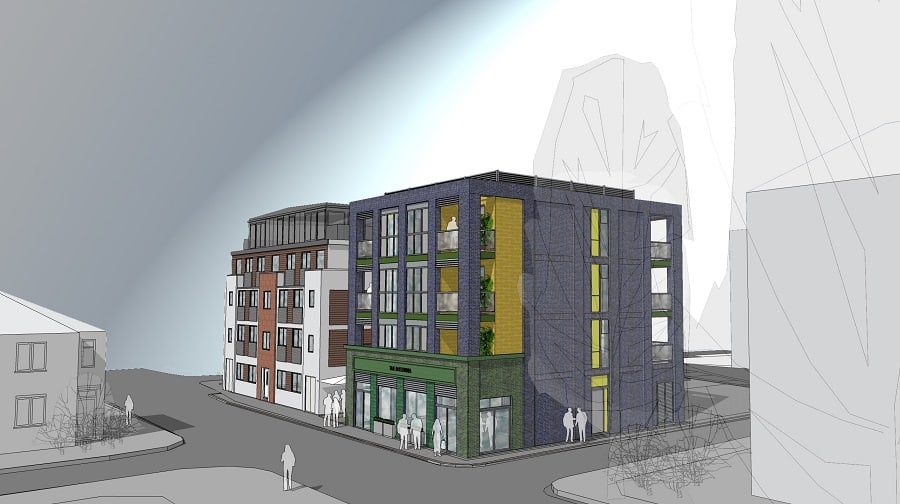 An artist impression of how the new pub and flats could look in Kipling Street