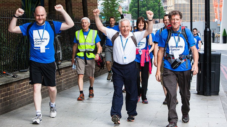 Jonathan Dimbleby with some of the 2016 walkers